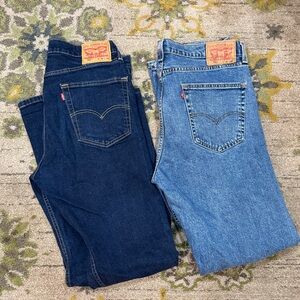 Levi's 505 Men's Classic Blue and Navy Straight Jeans 36x34 set of 2